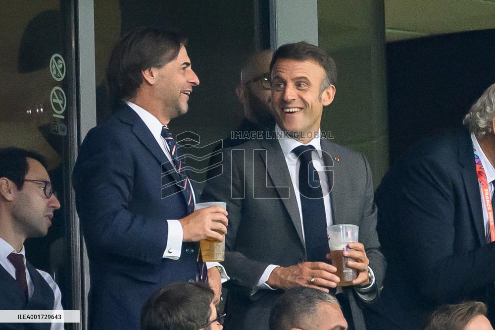 French And Uruguayan Presidents Watch France v Uruguay