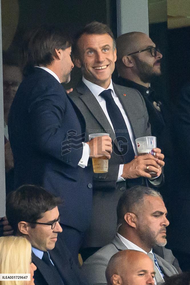 French And Uruguayan Presidents Watch France v Uruguay