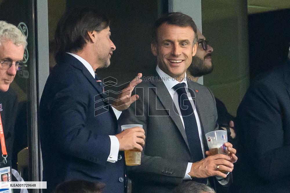 French And Uruguayan Presidents Watch France v Uruguay