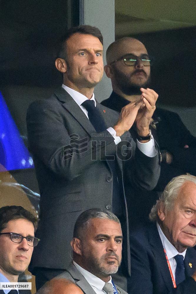 French And Uruguayan Presidents Watch France v Uruguay