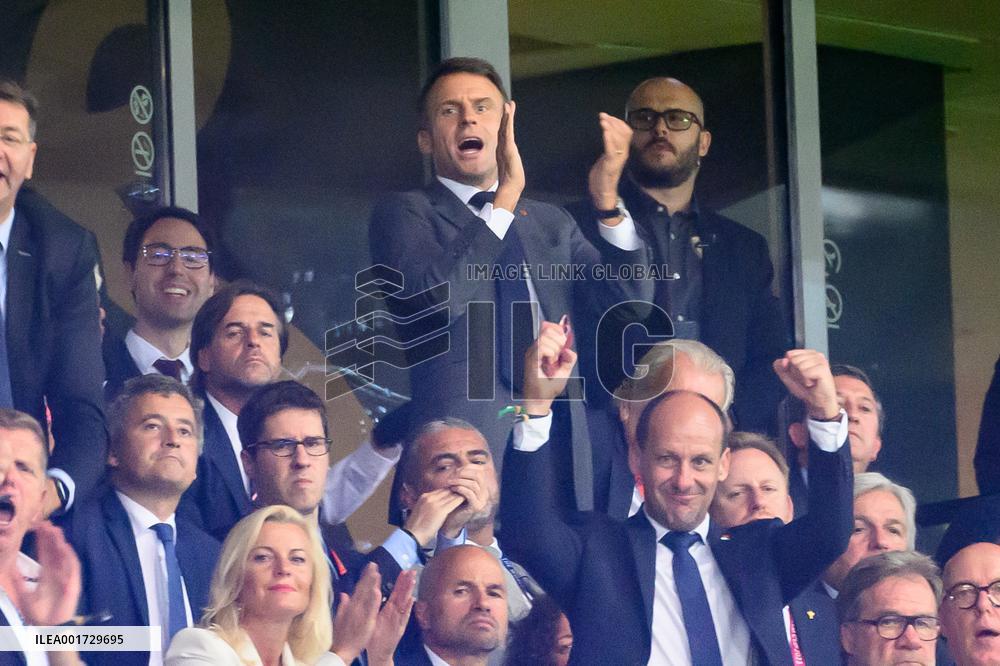 French And Uruguayan Presidents Watch France v Uruguay
