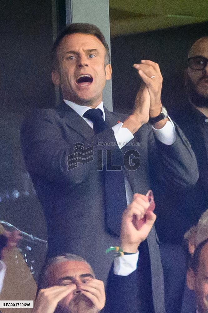 French And Uruguayan Presidents Watch France v Uruguay