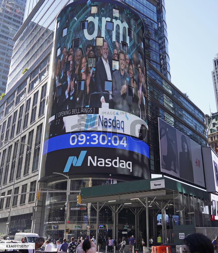 Chip design firm ARM debuts on Nasdaq