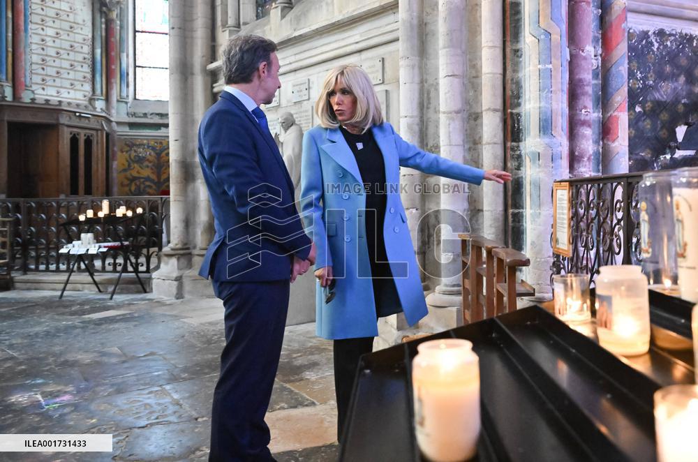 President Macron And His Wife Visiting Cote-D'or