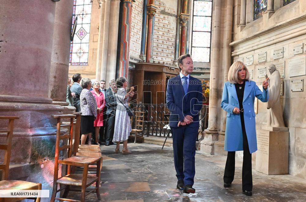 President Macron And His Wife Visiting Cote-D'or