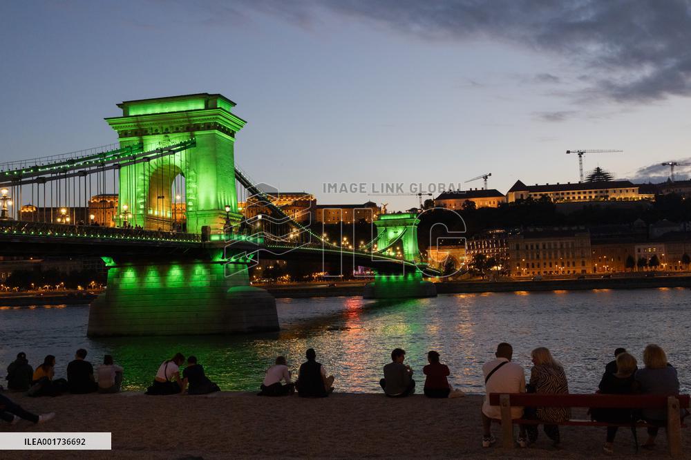 HUNGARY-BUDAPEST-CHAIN BRIDGE FESTIVAL