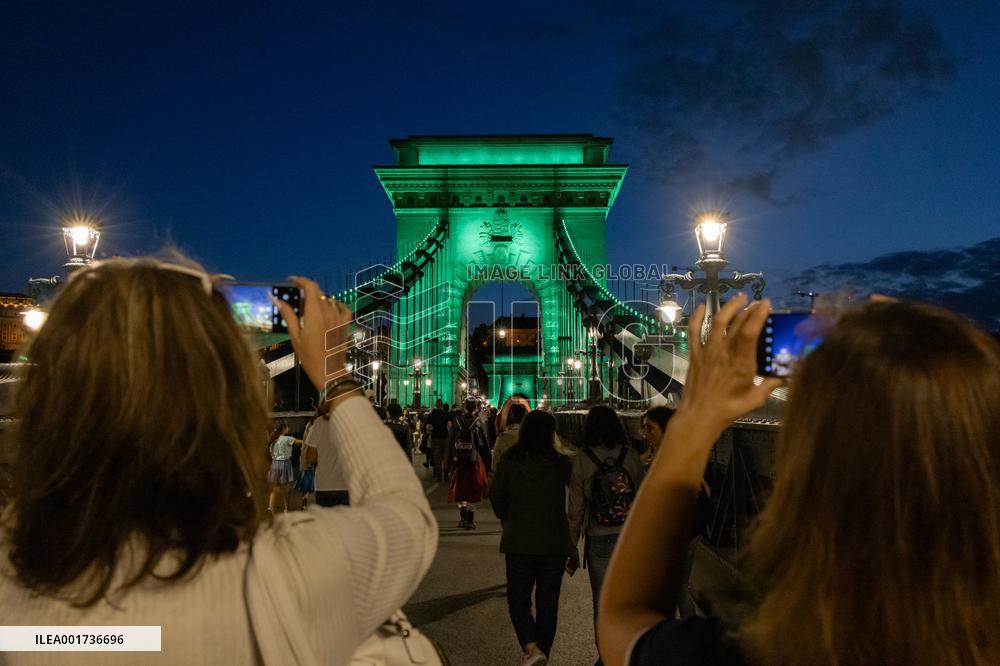 HUNGARY-BUDAPEST-CHAIN BRIDGE FESTIVAL