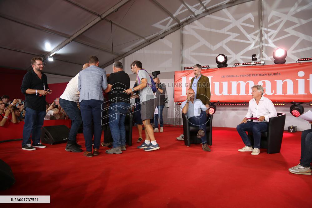 Edouard Philippe and Fabien Roussel at Fete de l'Humanite 2023