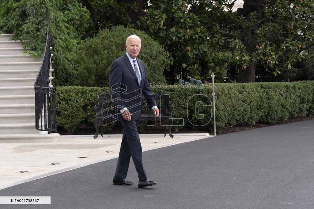 President Joe Biden departs the White House