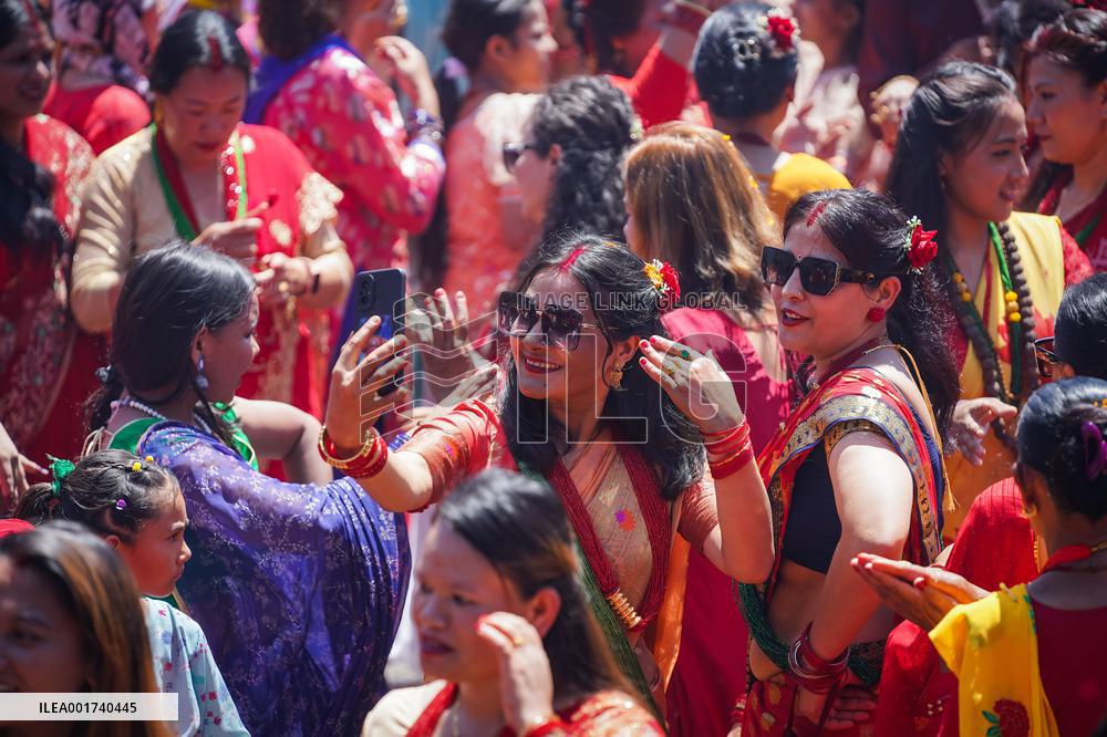 NEPAL-KATHMANDU-TEEJ FESTIVAL-CELEBRATION