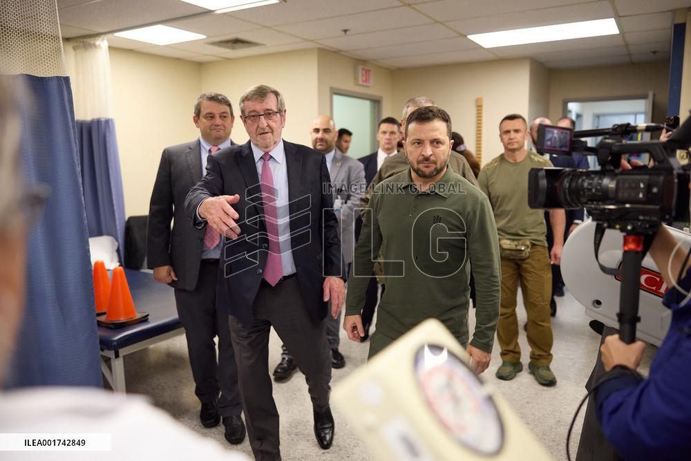 Zelensky Visits Wounded Ukrainian Soldiers In New York