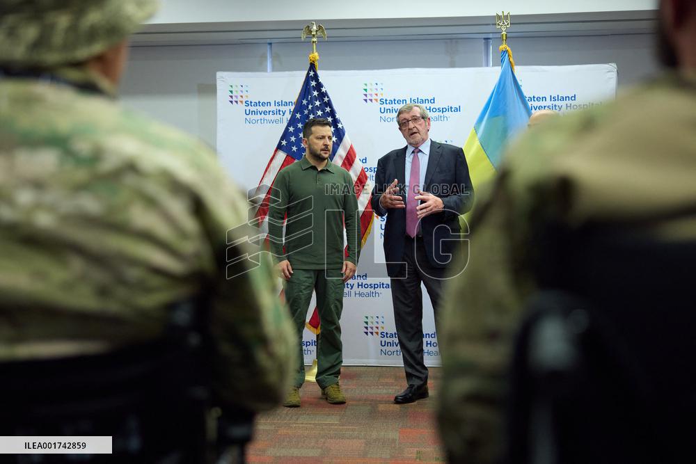Zelensky Visits Wounded Ukrainian Soldiers In New York
