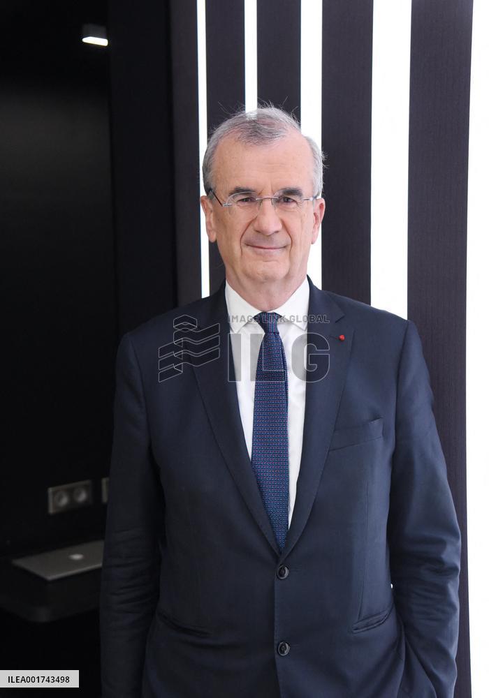 Francois Villeroy de Galhau Appears On RMC BFMTV - Paris