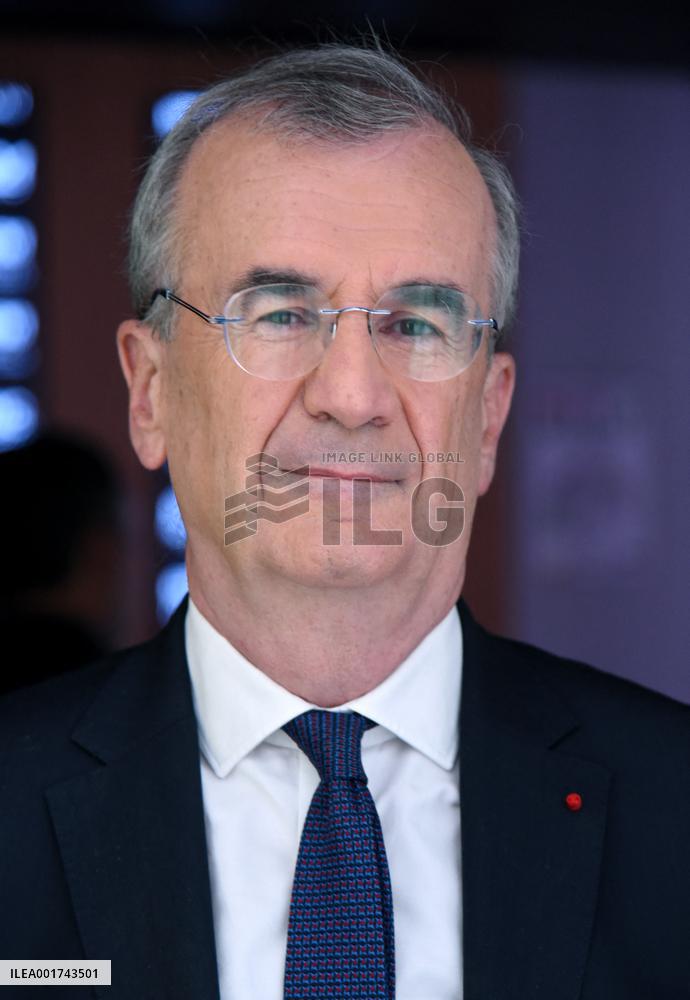 Francois Villeroy de Galhau Appears On RMC BFMTV - Paris