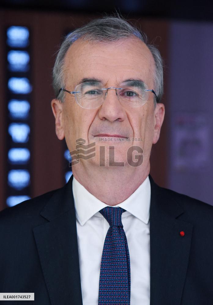 Francois Villeroy de Galhau Appears On RMC BFMTV - Paris