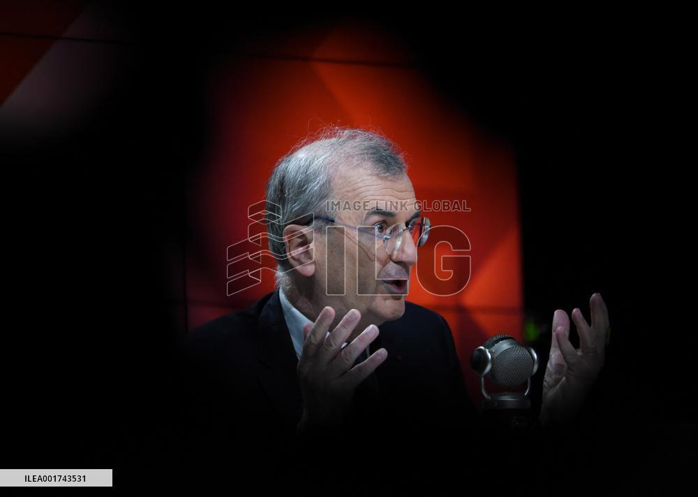 Francois Villeroy de Galhau Appears On RMC BFMTV - Paris