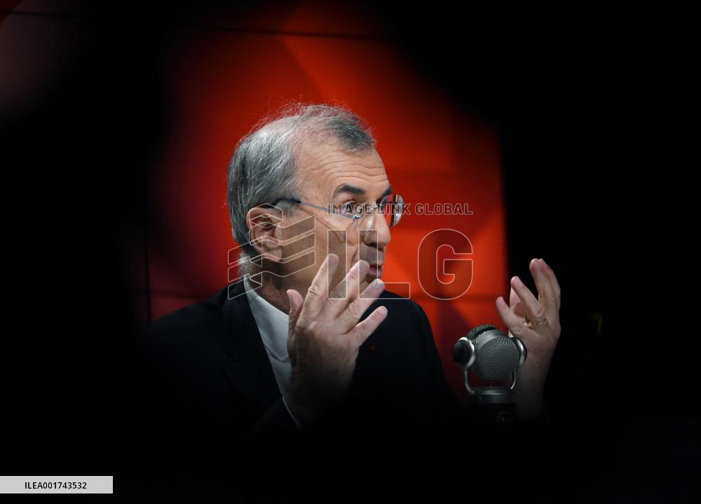 Francois Villeroy de Galhau Appears On RMC BFMTV - Paris