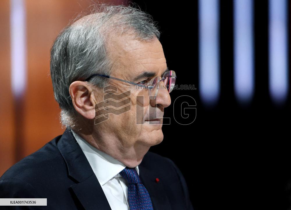 Francois Villeroy de Galhau Appears On RMC BFMTV - Paris