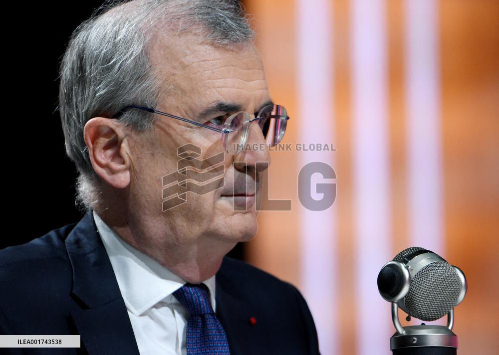 Francois Villeroy de Galhau Appears On RMC BFMTV - Paris