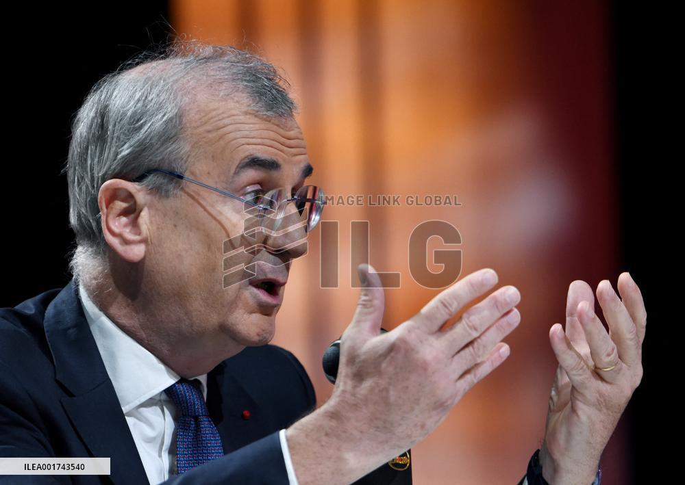 Francois Villeroy de Galhau Appears On RMC BFMTV - Paris