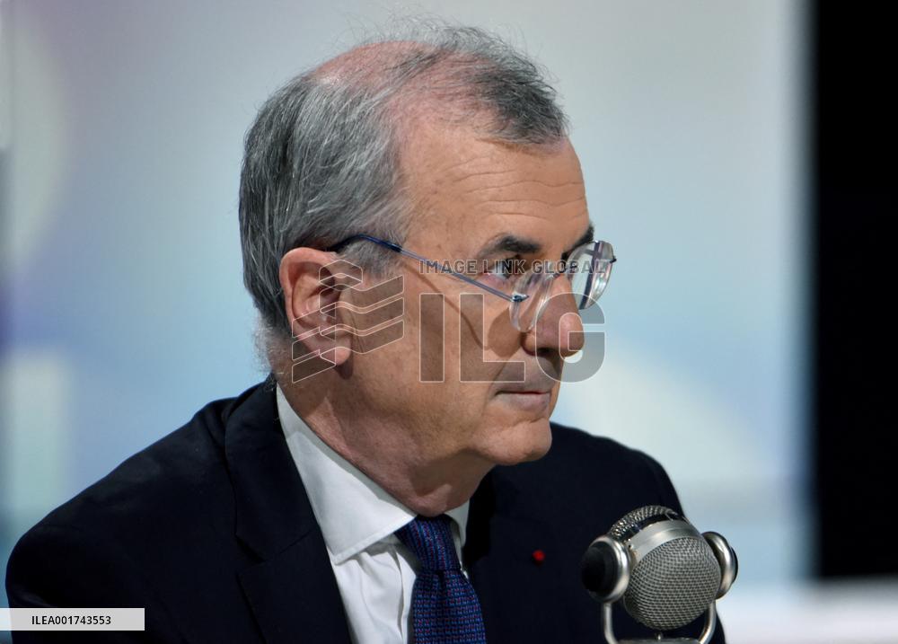 Francois Villeroy de Galhau Appears On RMC BFMTV - Paris