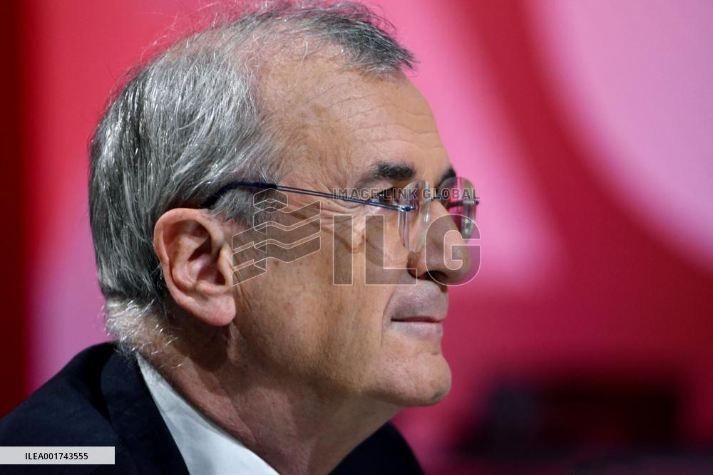 Francois Villeroy de Galhau Appears On RMC BFMTV - Paris