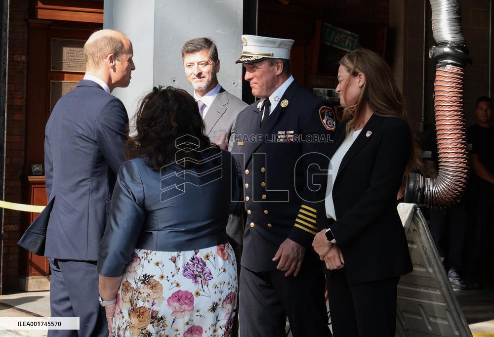 The Prince Of Wales Visits FDNY Firehouse