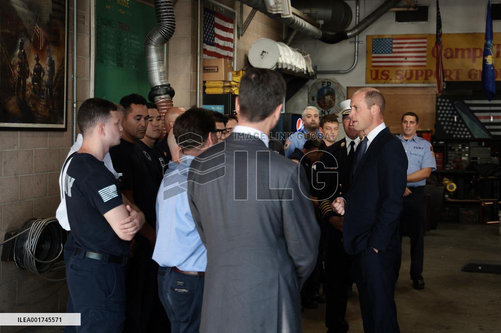 The Prince Of Wales Visits FDNY Firehouse