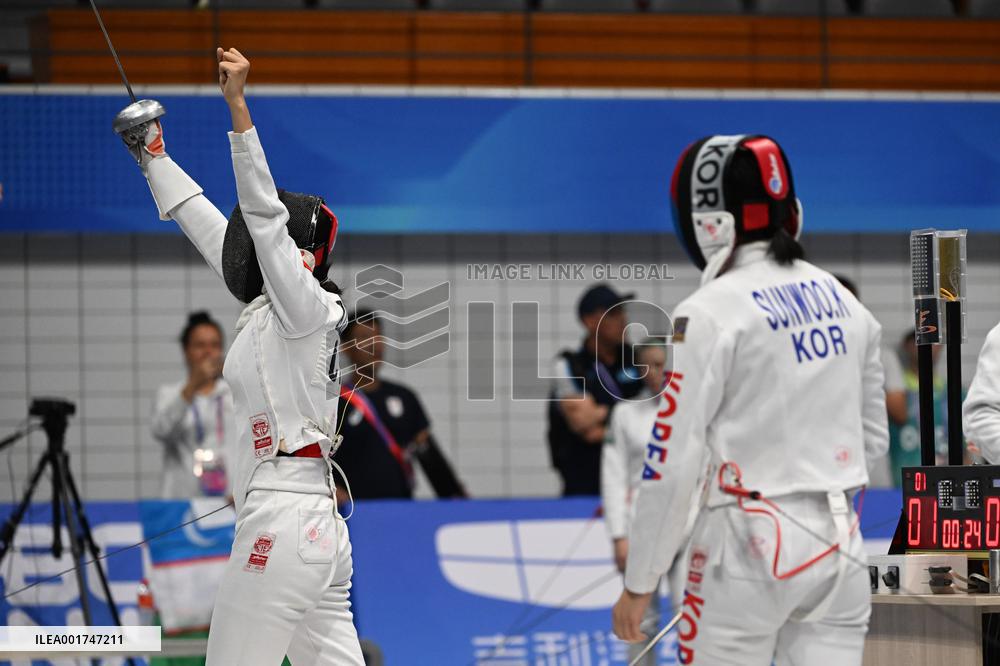 (SP)CHINA-HANGZHOU-ASIAN GAMES-MODERN PENTATHLON-WOMEN'S INDIVIDUAL FENCING RANKING ROUND (CN)
