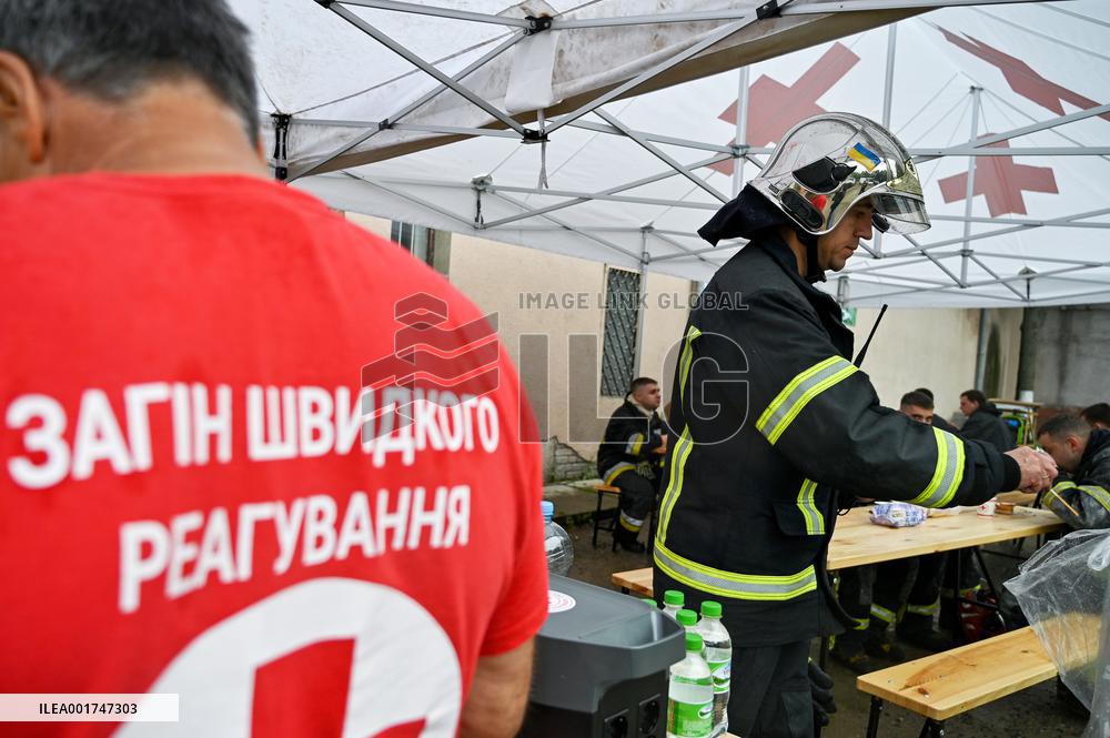 Aftermath of Russian drone attack on Lviv
