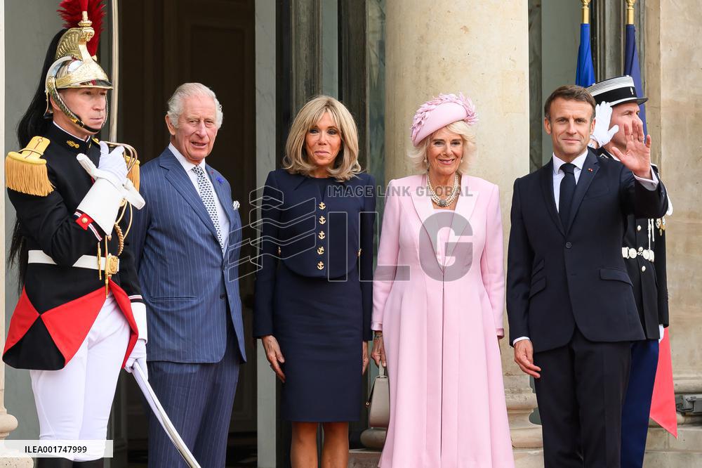 King Charles Visit To France - Arrival At Elysee Palace