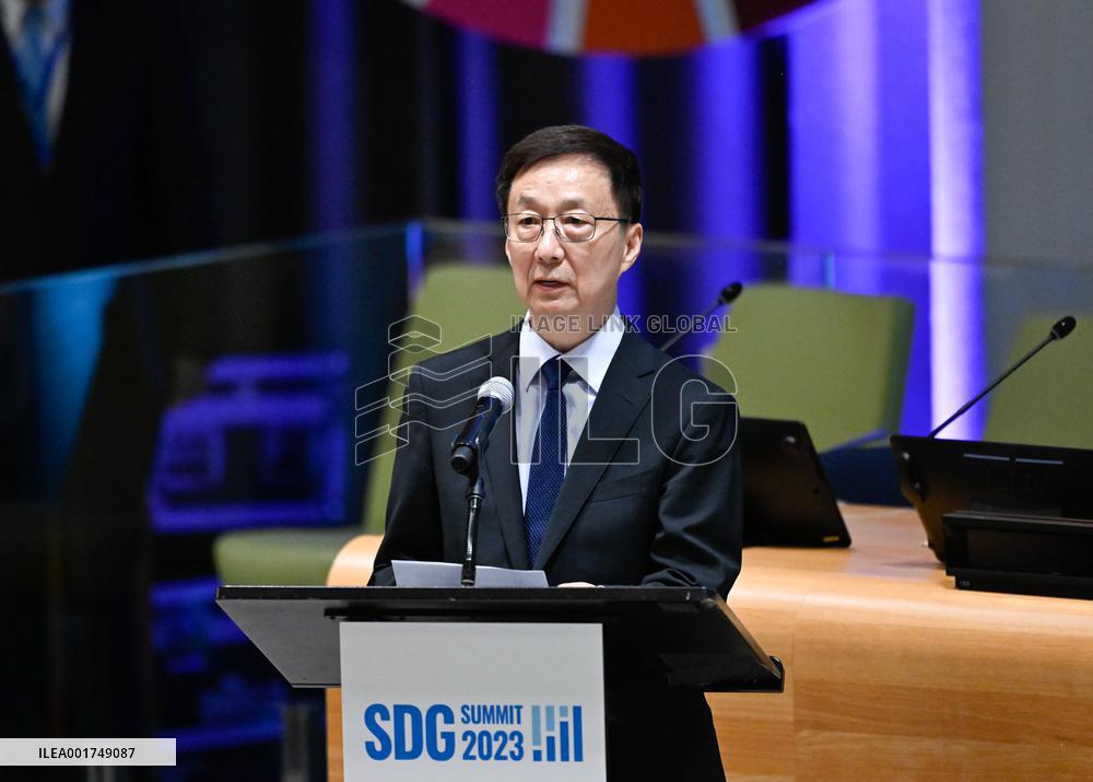 UN-CHINA-HAN ZHENG-SDG SUMMIT