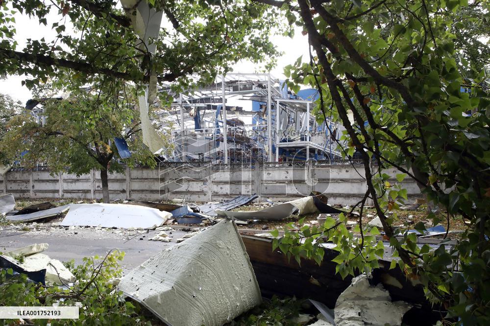 Aftermath of Russian missile attack in Vyshneve