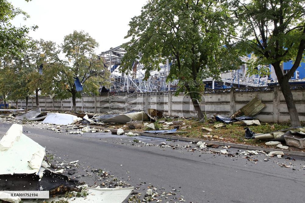 Aftermath of Russian missile attack in Vyshneve