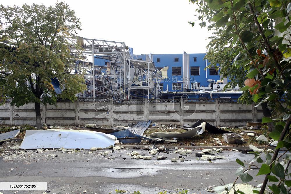 Aftermath of Russian missile attack in Vyshneve