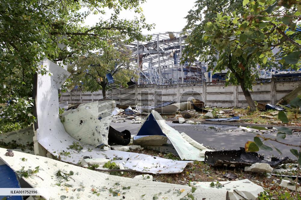 Aftermath of Russian missile attack in Vyshneve