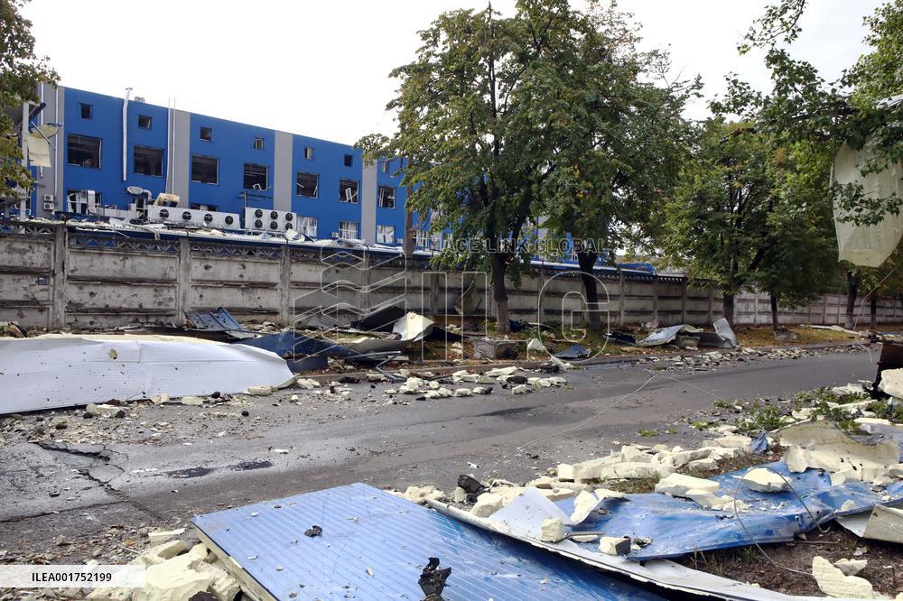 Aftermath of Russian missile attack in Vyshneve