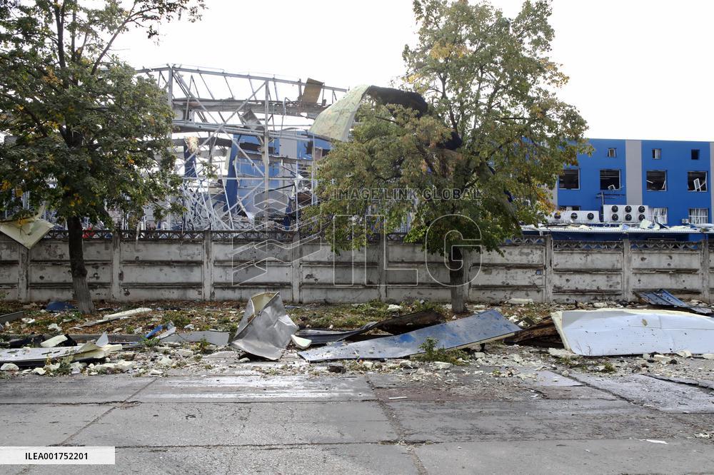 Aftermath of Russian missile attack in Vyshneve