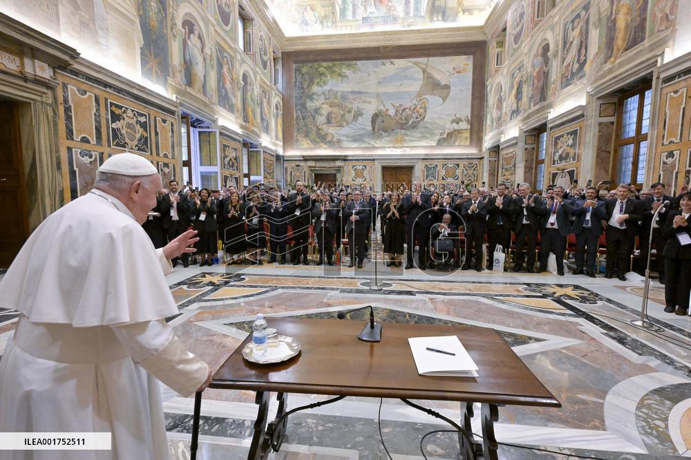 Pope Francis During An Private Audience Audience - Vatican