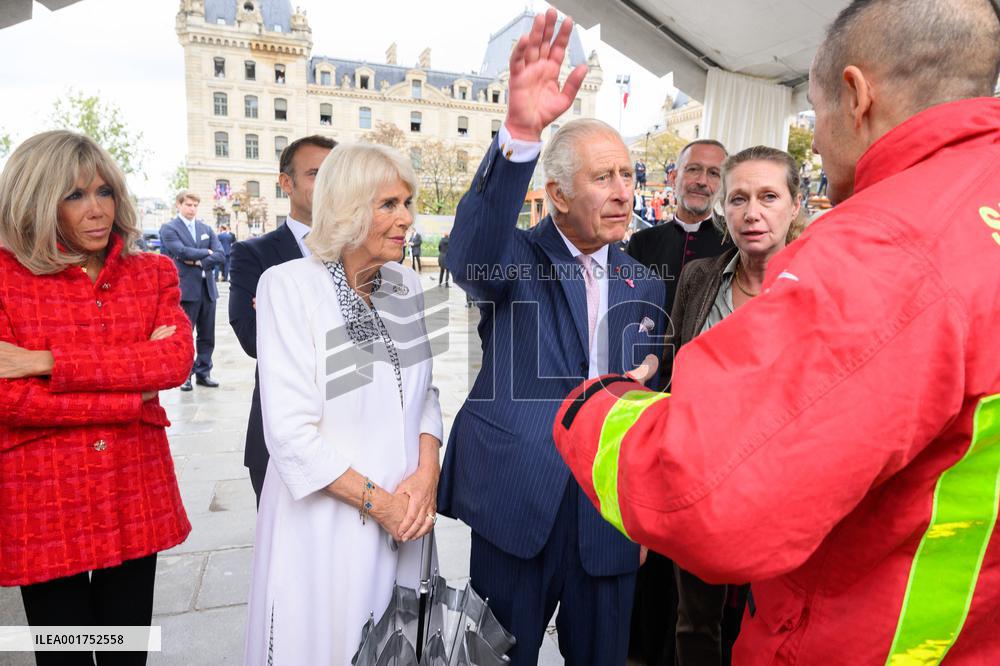 King Charles Visit To France - Visit To Notre-Dame de Paris