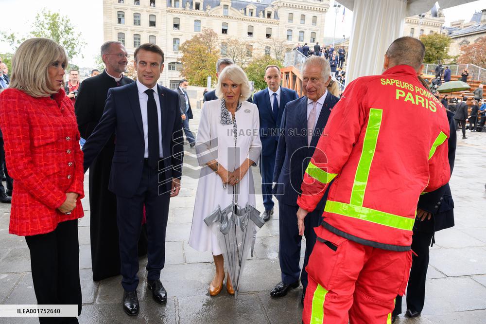 King Charles Visit To France - Visit To Notre-Dame de Paris