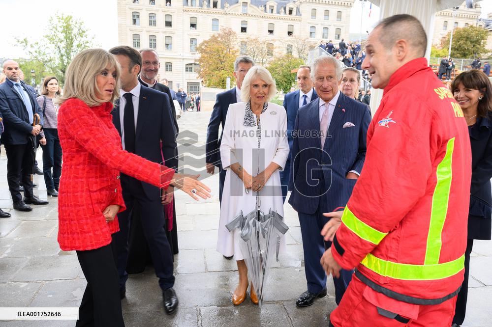 King Charles Visit To France - Visit To Notre-Dame de Paris