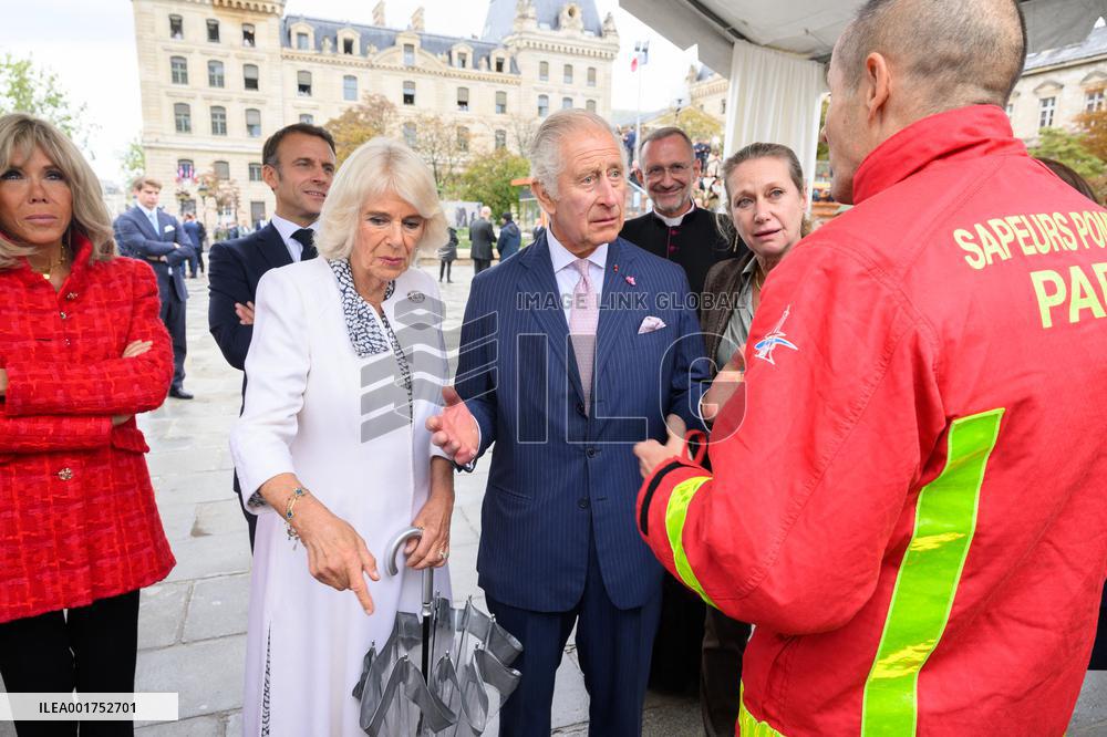 King Charles Visit To France - Visit To Notre-Dame de Paris