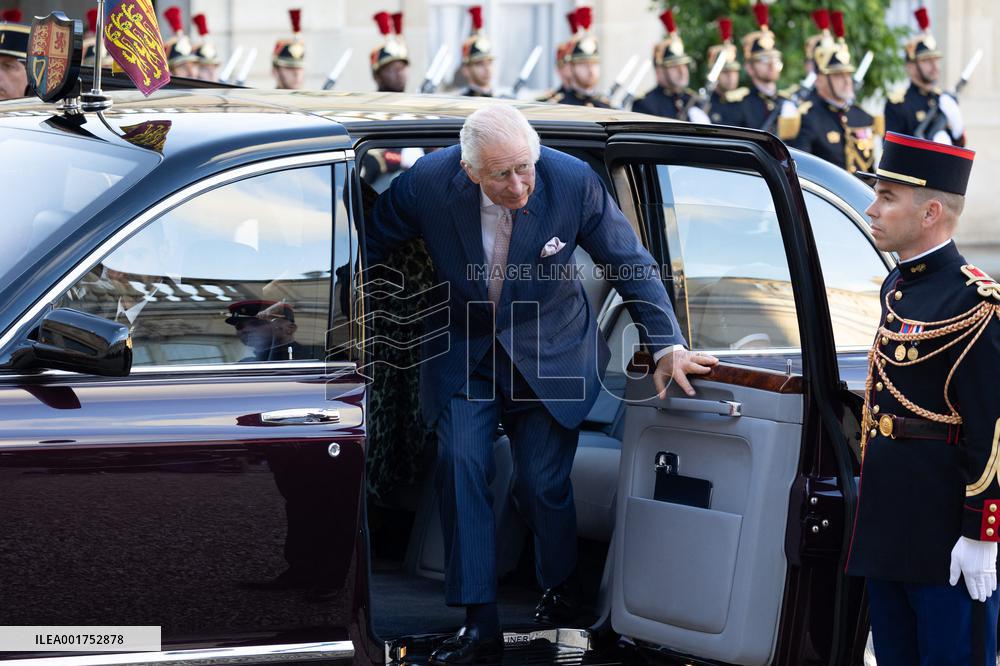 King Charles III and Queen Camilla at the Elysee Palace - Paris