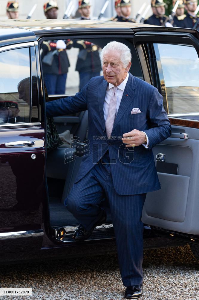 King Charles III and Queen Camilla at the Elysee Palace - Paris