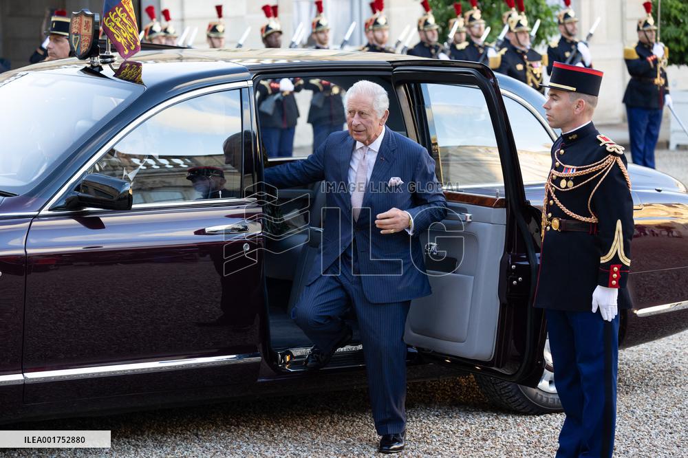 King Charles III and Queen Camilla at the Elysee Palace - Paris