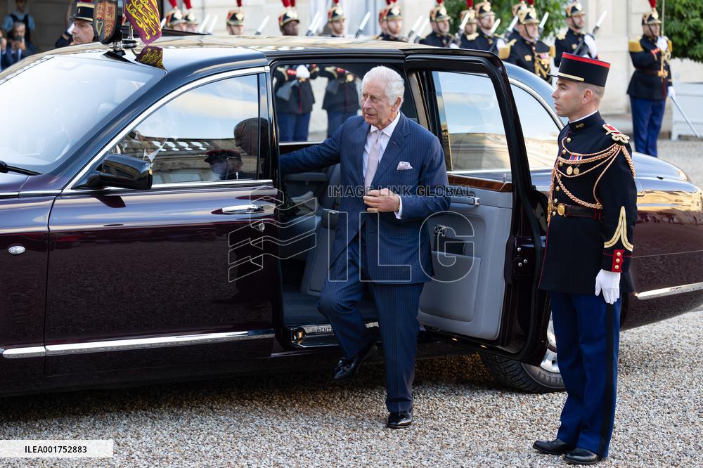 King Charles III and Queen Camilla at the Elysee Palace - Paris