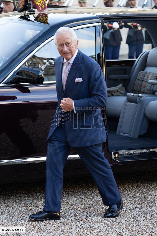 King Charles III and Queen Camilla at the Elysee Palace - Paris