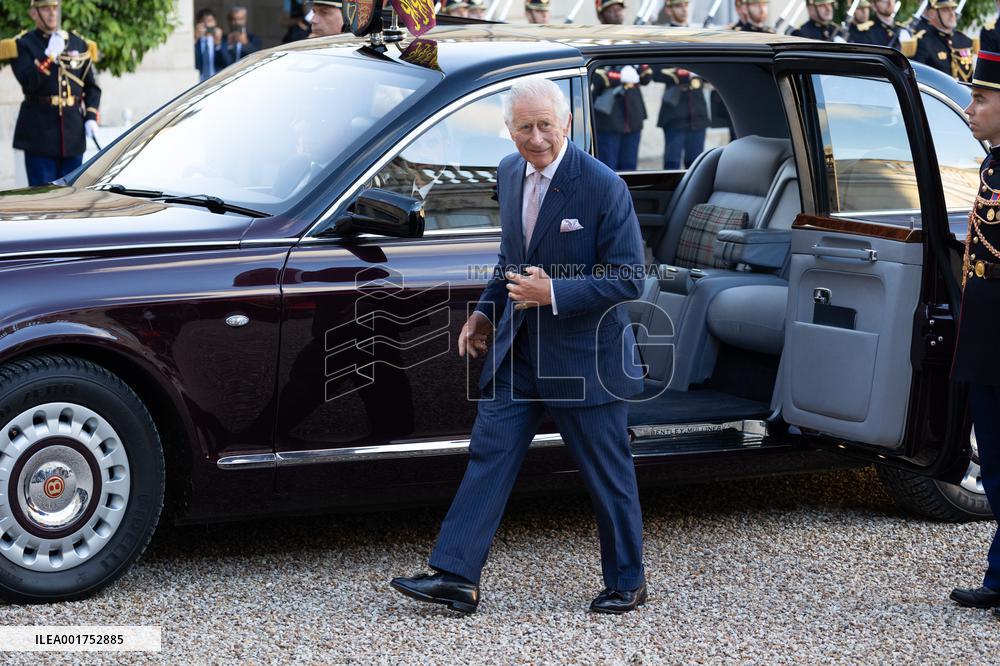 King Charles III and Queen Camilla at the Elysee Palace - Paris