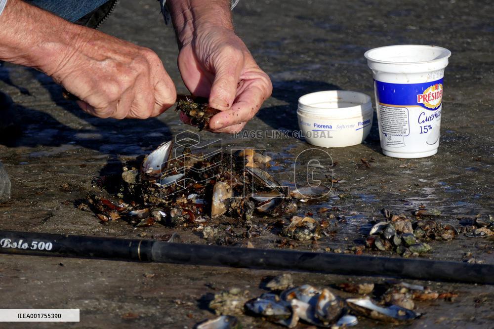 Fishing at Lanzheron beach in Odesa
